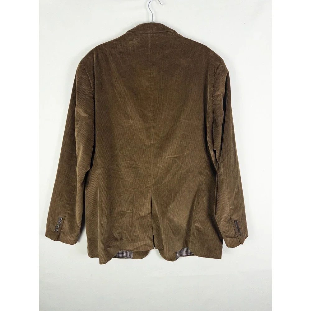 Saddlebred Heritage Corduroy Blazer Sport Coat Mens 46L Brown Dark Academia Prep